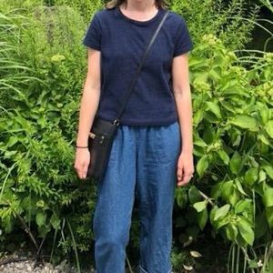 Madewell cropped peep bow back structured T-shirt